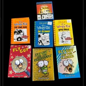 Diary of a wimpy kid, the fly guy, books, and DVD Lot
